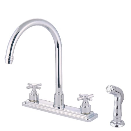 Kingston Brass KS8791EX 8" Centerset Kitchen Faucet, Polished Chrome KS8791EX